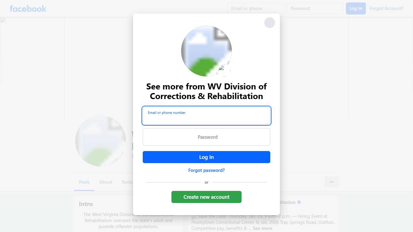 WV Division of Corrections & Rehabilitation Facebook